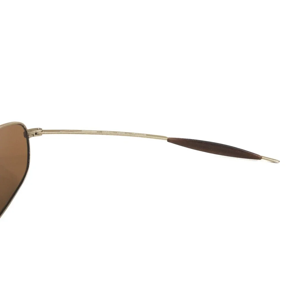 Vintage Oakley Sunglasses Square Wire 1.0 Matte Gold Frames Brown Polarized Lens